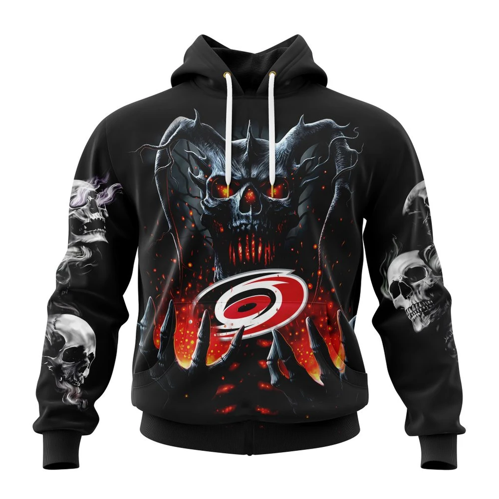 Hoodie NHL Carolina Hurricanes Special Skull Art Design St2301 QTNHL080524A1222HD