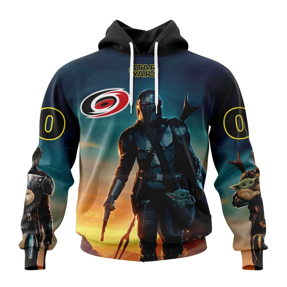 Hoodie NHL Carolina Hurricanes Special Star Wars The Mandalorian Design St2401 QTNHL080524A711HD