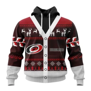 Hoodie NHL Carolina Hurricanes, Specialized Chrismas Season QTNHL080524A2802HD