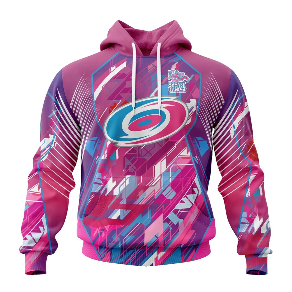 Hoodie NHL Carolina Hurricanes, Specialized Design I Pink I Can! Fearless Again Breast Cancer QTNHL080524A3572HD
