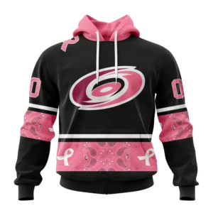 Hoodie NHL Carolina Hurricanes, Specialized Design In Classic Style With Paisley! In October We Wear Pink Breast Cancer QTNHL080524A3598HD