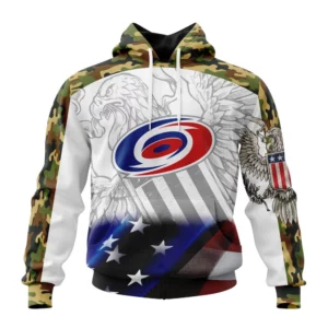 Hoodie NHL Carolina Hurricanes, Specialized Design With Our America Flag And Our America Eagle QTNHL080524A3452HD