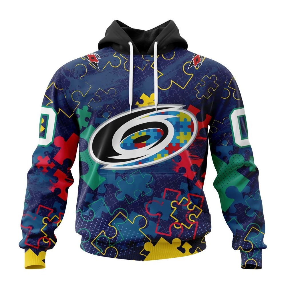 Hoodie NHL Carolina Hurricanes, Specialized Fearless Aganst Autism QTNHL080524A2634HD