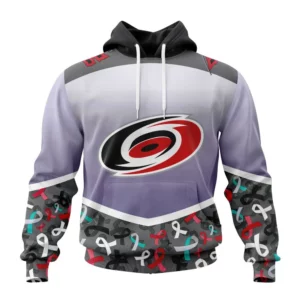 Hoodie NHL Carolina Hurricanes, Specialized Sport Fights Again All Cancer V0122 QTNHL080524A3365HD