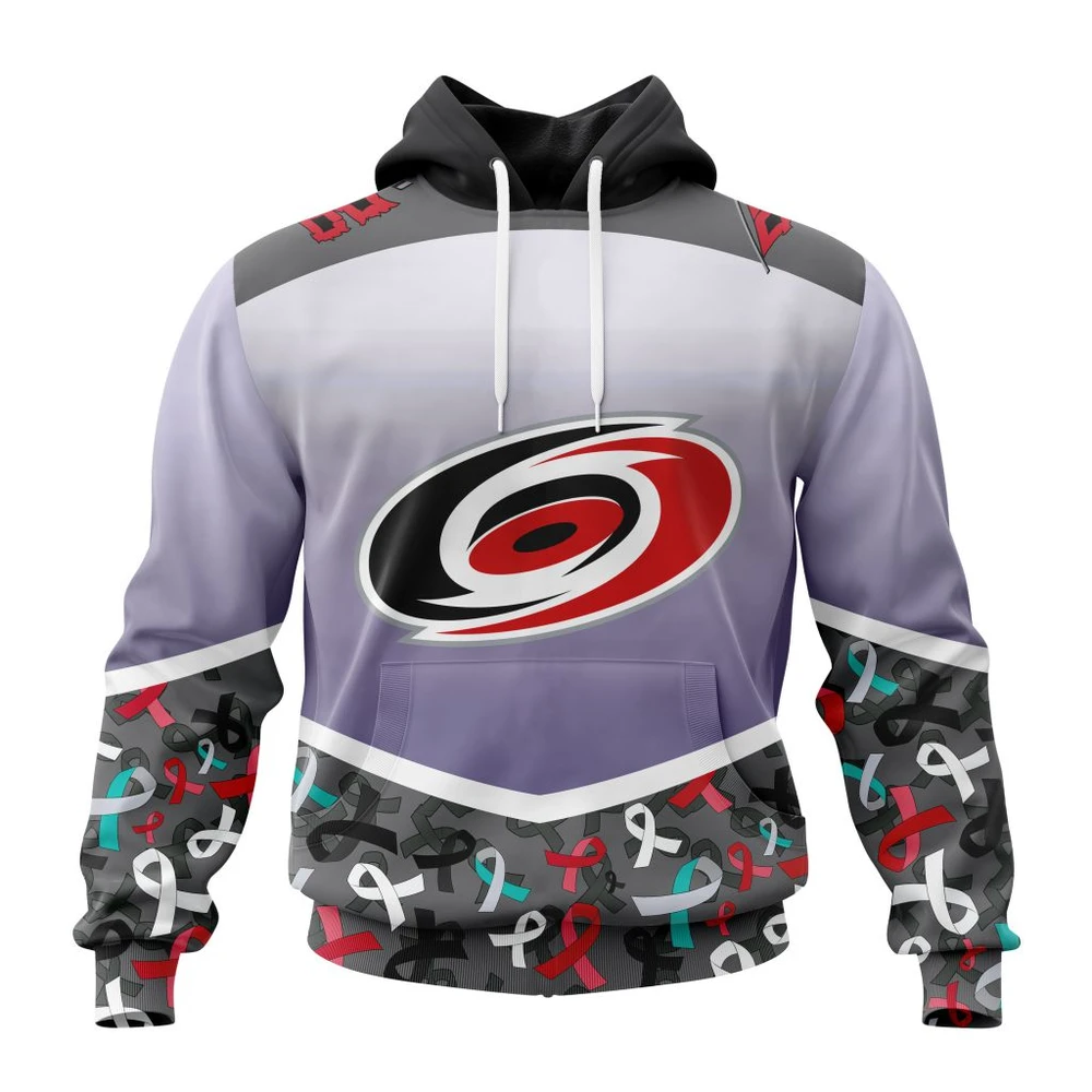 Hoodie NHL Carolina Hurricanes, Specialized Sport Fights Again All Cancer V0122 QTNHL080524A3365HD