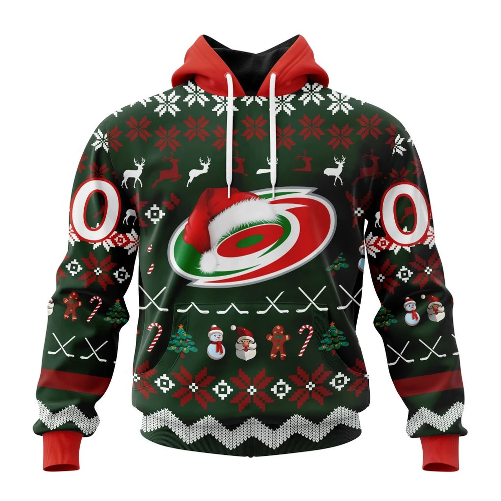 Hoodie NHL Carolina Hurricanes, Specialized Unisex Christmas Is Coming QTNHL080524A324HD