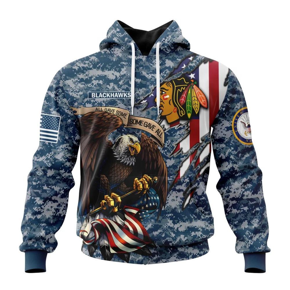 Hoodie NHL Chicago Blackhawks Honor Us Navy Veterans St2202 QTNHL080524A3159HD