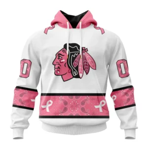 Hoodie NHL Chicago Blackhawks In Classic Style With Paisley! In October We Wear Pink Breast Cancer QTNHL080524A1681HD