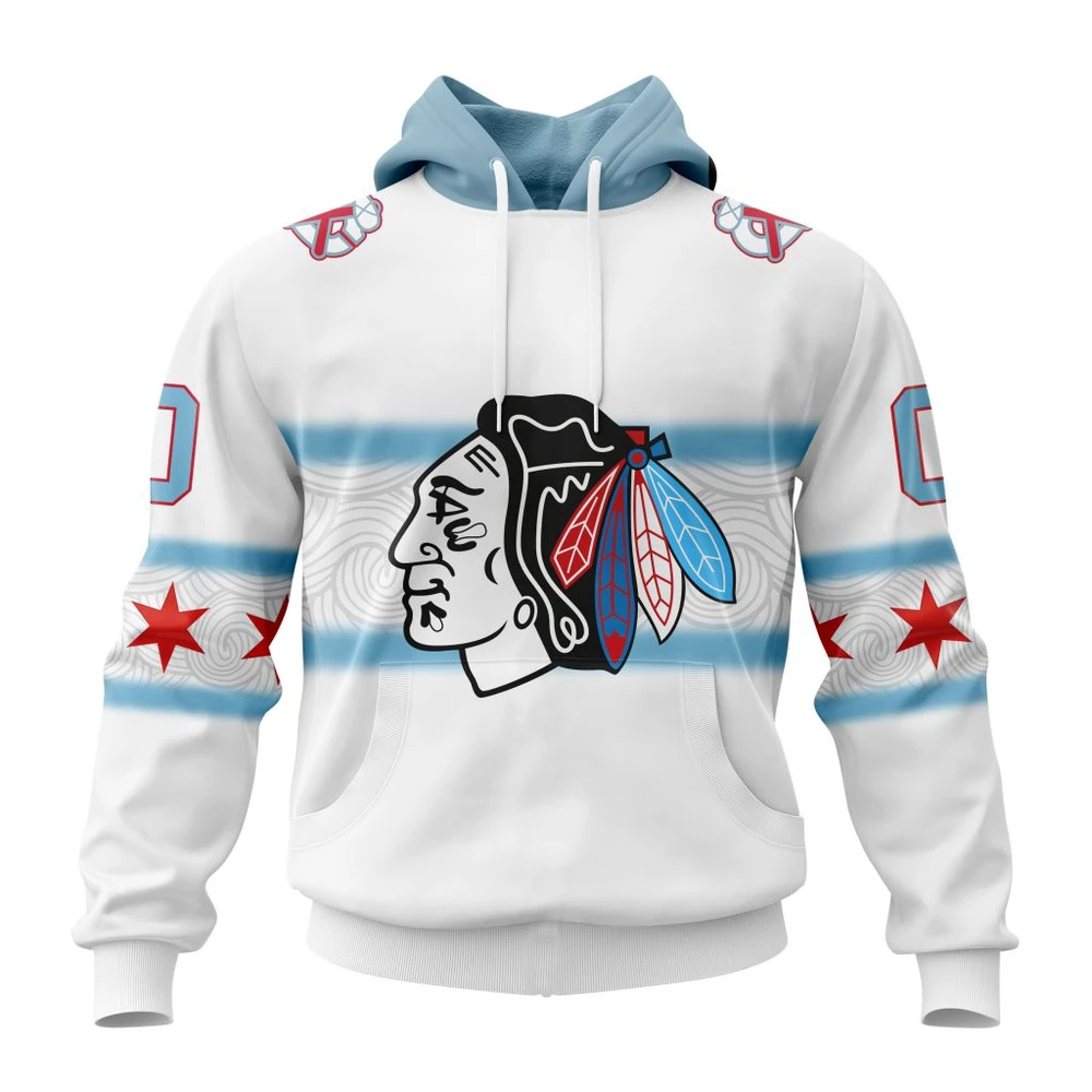 Hoodie NHL Chicago Blackhawks Personalize Gradient Series Concept St2301 QTNHL080524A190HD