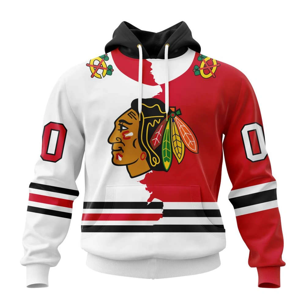 Hoodie NHL Chicago Blackhawks Personalize Home Mix Away Kits QTNHL080524A1516HD