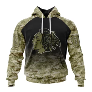 Hoodie NHL Chicago Blackhawks Special Camo Design For Veterans Day St2302 QTNHL080524A1787HD