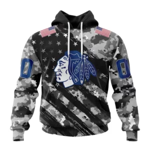 Hoodie NHL Chicago Blackhawks Special Camo Military Design St2301 QTNHL080524A2185HD
