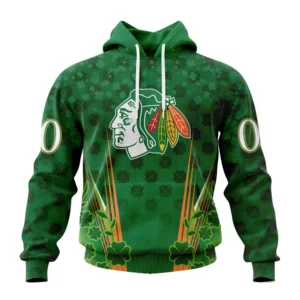 Hoodie NHL Chicago Blackhawks Special Design For St. Patrick&apos;s Day St2402 QTNHL080524A1161HD