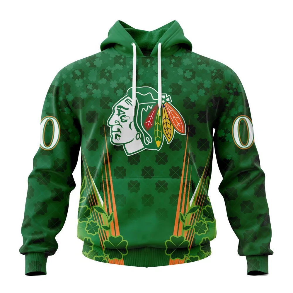 Hoodie NHL Chicago Blackhawks Special Design For St. Patrick's Day St2402 QTNHL080524A1161HD