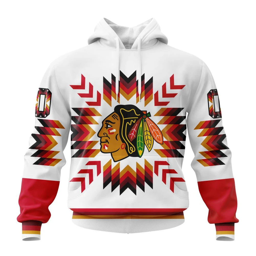 Hoodie NHL Chicago Blackhawks Special Design With Native Pattern St2302 QTNHL080524A1590HD