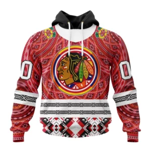 Hoodie NHL Chicago Blackhawks Special Design With Native Pattern St2303 QTNHL080524A1333HD