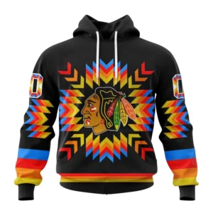 Hoodie NHL Chicago Blackhawks Special Design With Native Pattern St2306 QTNHL080524A1037HD