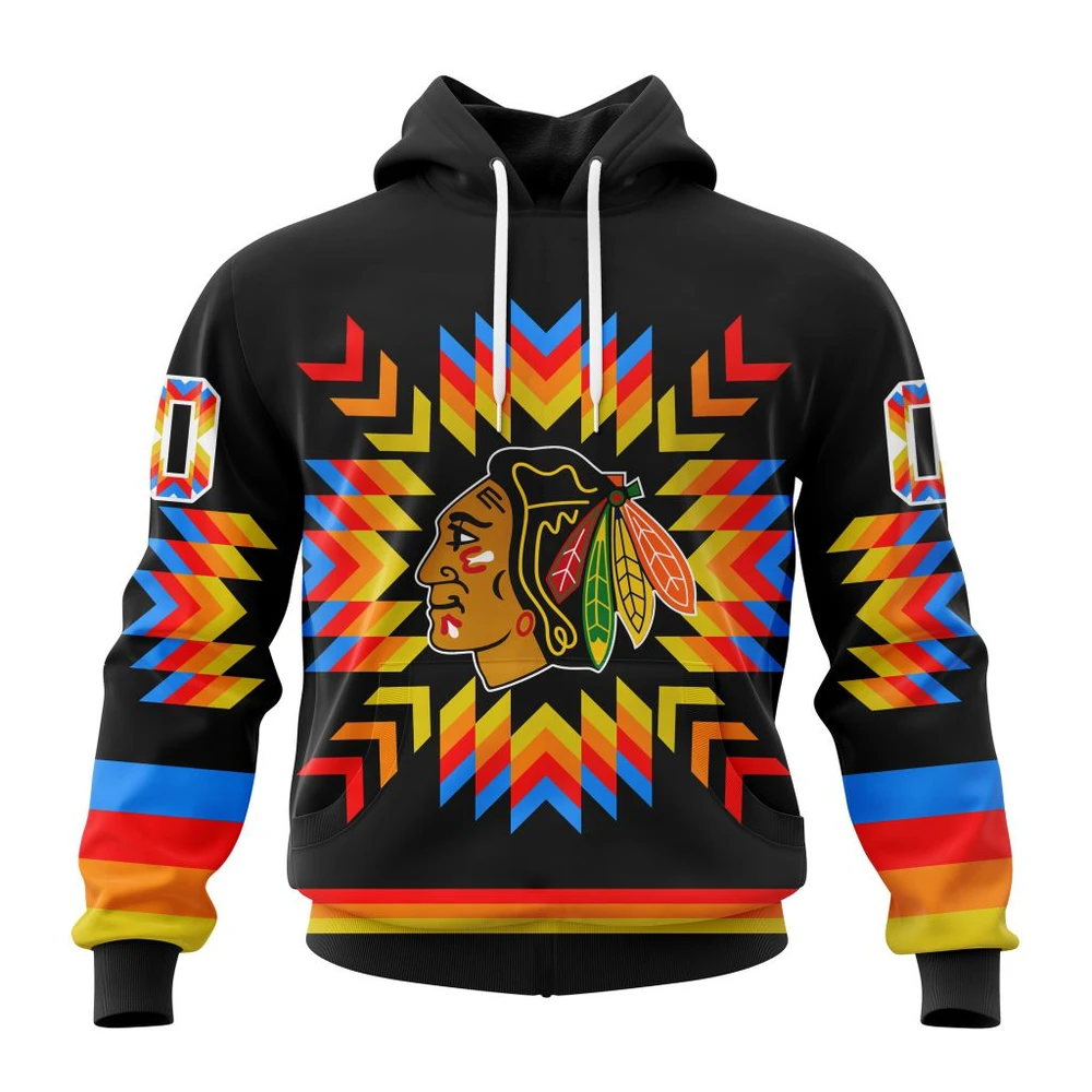 Hoodie NHL Chicago Blackhawks Special Design With Native Pattern St2306 QTNHL080524A1037HD