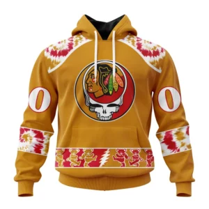 Hoodie NHL Chicago Blackhawks Special Grateful Dead Design St2301 QTNHL080524A68HD