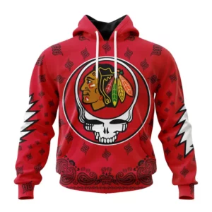Hoodie NHL Chicago Blackhawks Special Grateful Dead Design St2303 QTNHL080524A238HD