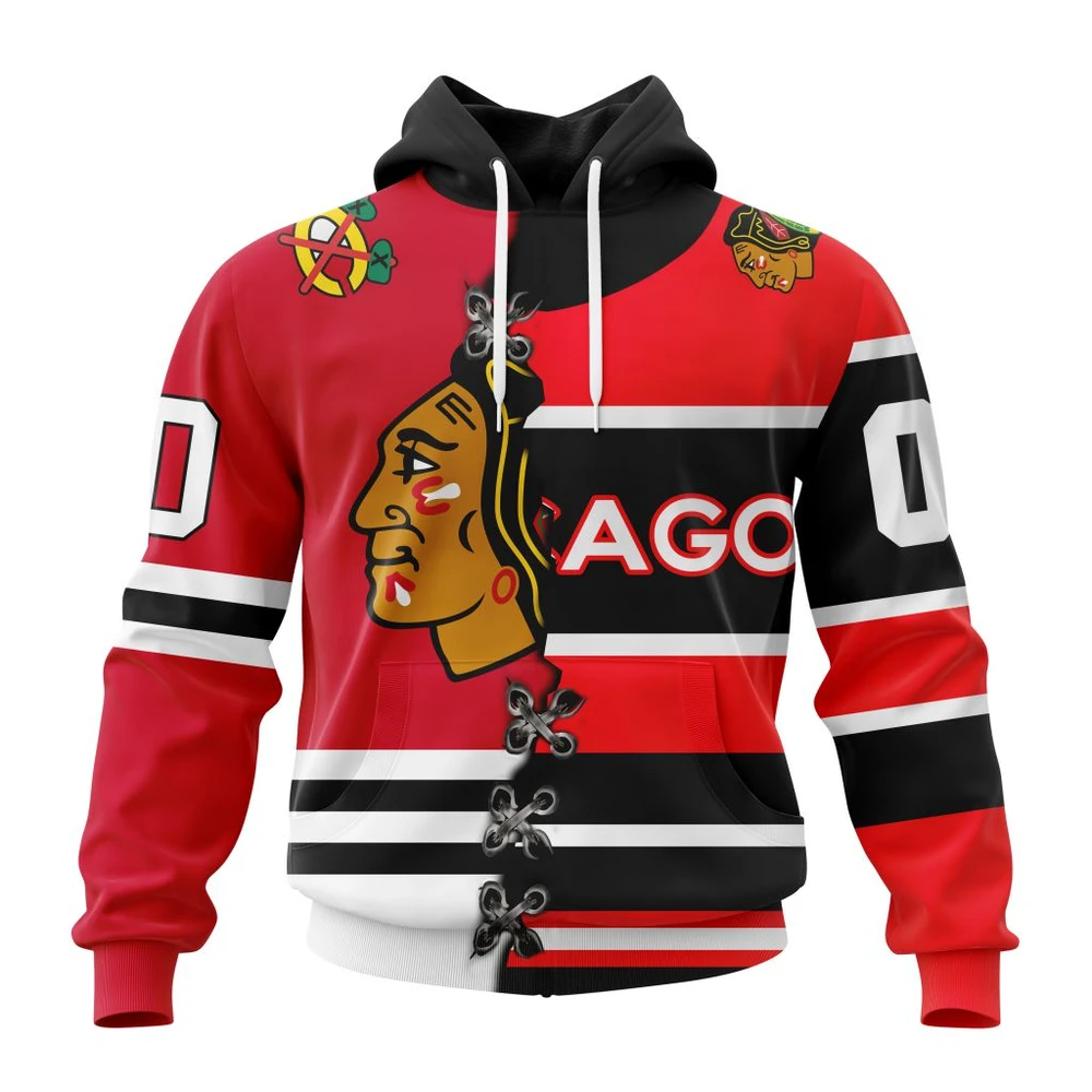 Hoodie NHL Chicago Blackhawks Special Home Mix Reverse Retro Personalized Kits QTNHL080524A941HD