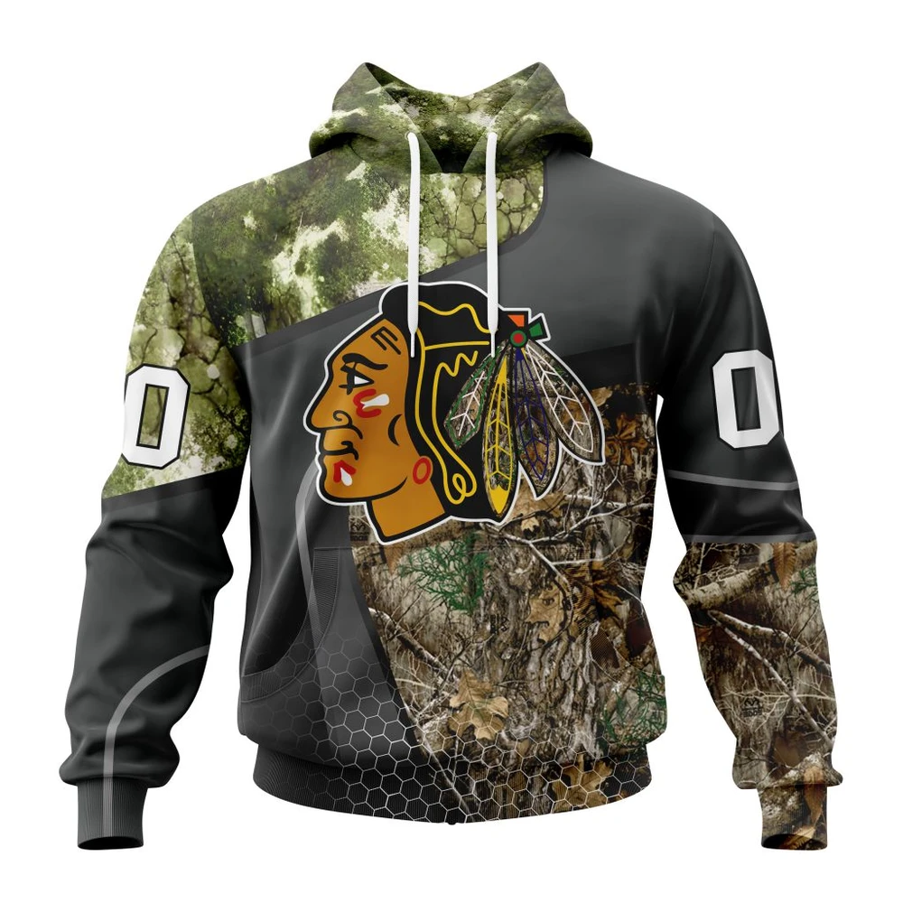 Hoodie NHL Chicago Blackhawks Special Hunting Camo Design St2302 QTNHL080524A1322HD