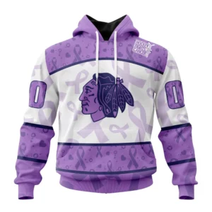 Hoodie NHL Chicago Blackhawks Special Lavender Fight Cancer St2201 QTNHL080524A343HD