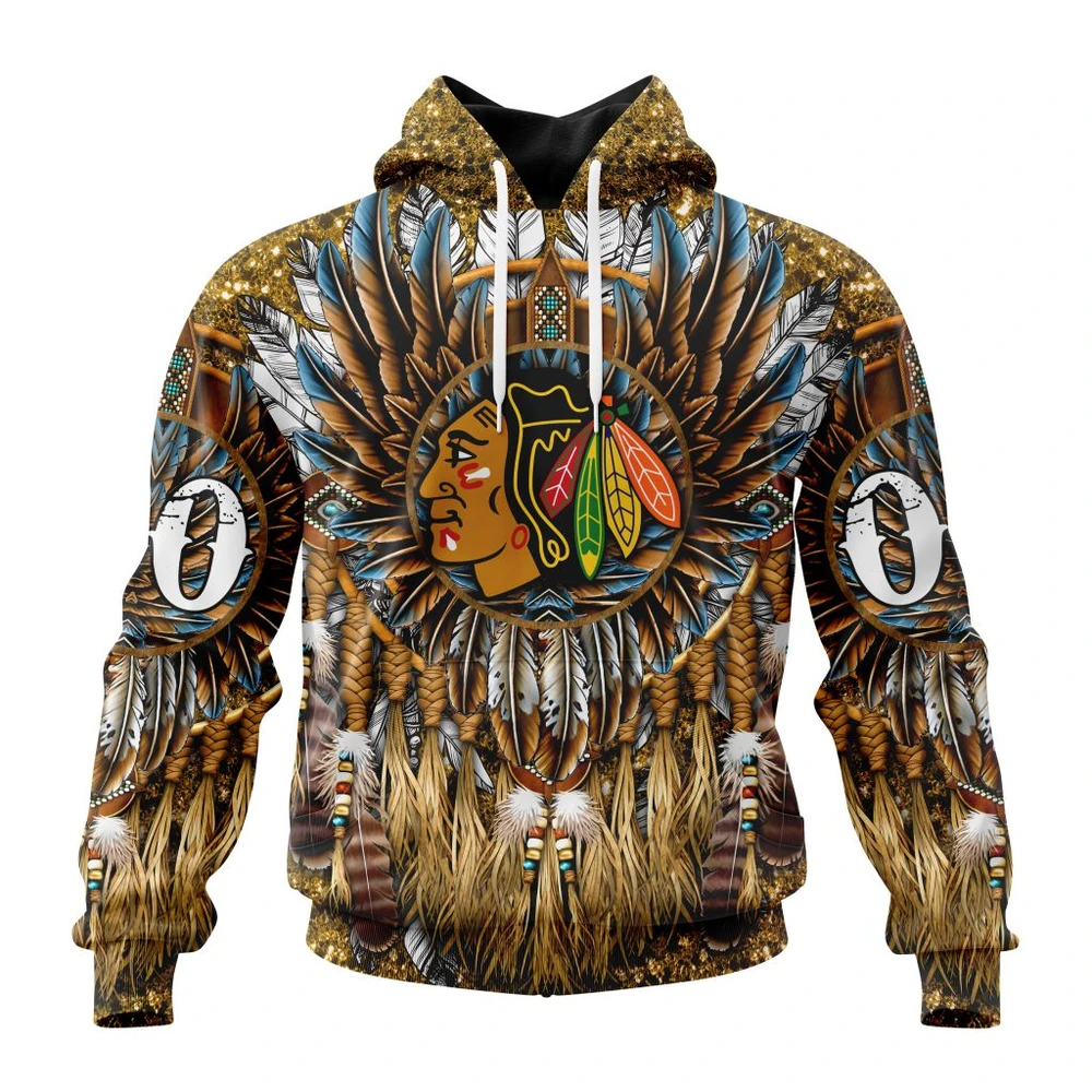 Hoodie NHL Chicago Blackhawks Special Native Costume Design St2201 QTNHL080524A2748HD