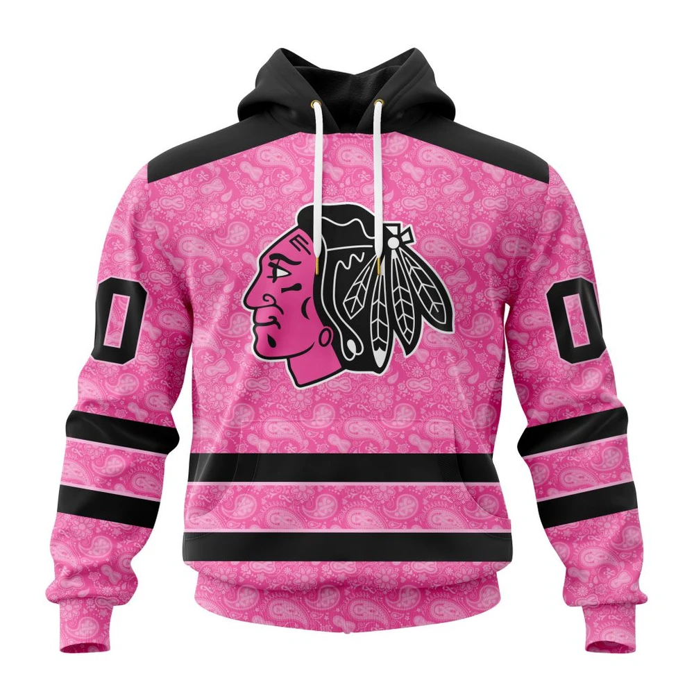 Hoodie NHL Chicago Blackhawks Special Pink Fight Breast Cancer St2306 QTNHL080524A1651HD