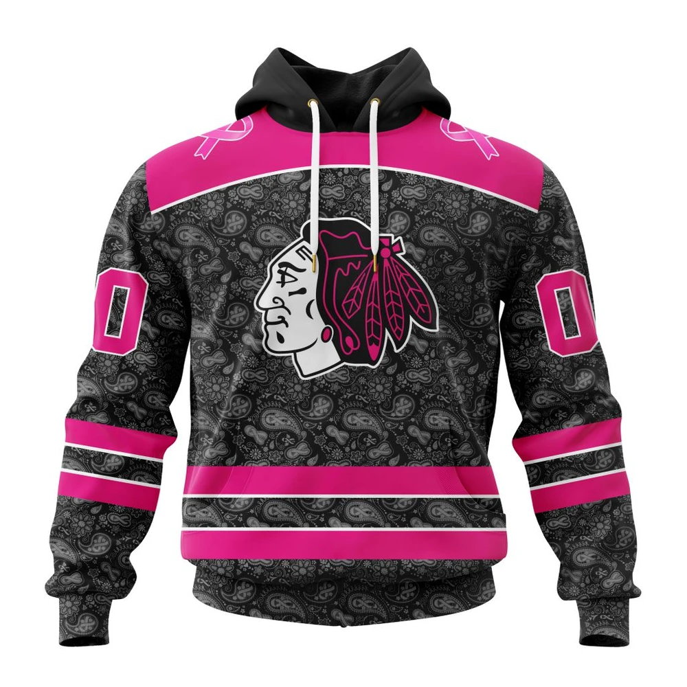 Hoodie NHL Chicago Blackhawks Special Pink In The Rink Fight Breast Cancer St2301 QTNHL080524A252HD