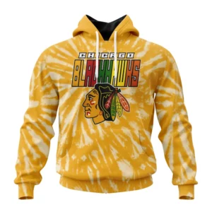 Hoodie NHL Chicago Blackhawks Special Retro Vintage Tie Dye St2201 QTNHL080524A3078HD
