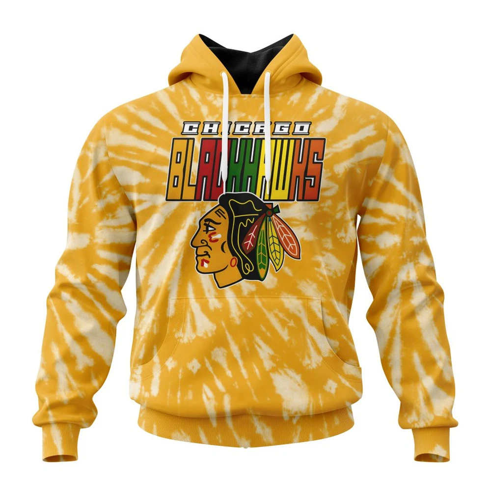 Hoodie NHL Chicago Blackhawks Special Retro Vintage Tie Dye St2201 QTNHL080524A3078HD