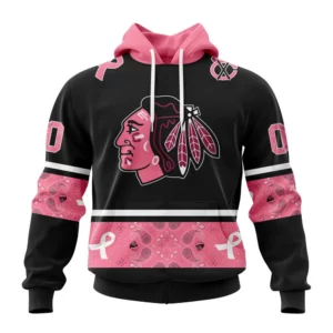 Hoodie NHL Chicago Blackhawks, Specialized Design In Classic Style With Paisley! In October We Wear Pink Breast Cancer QTNHL080524A3600HD