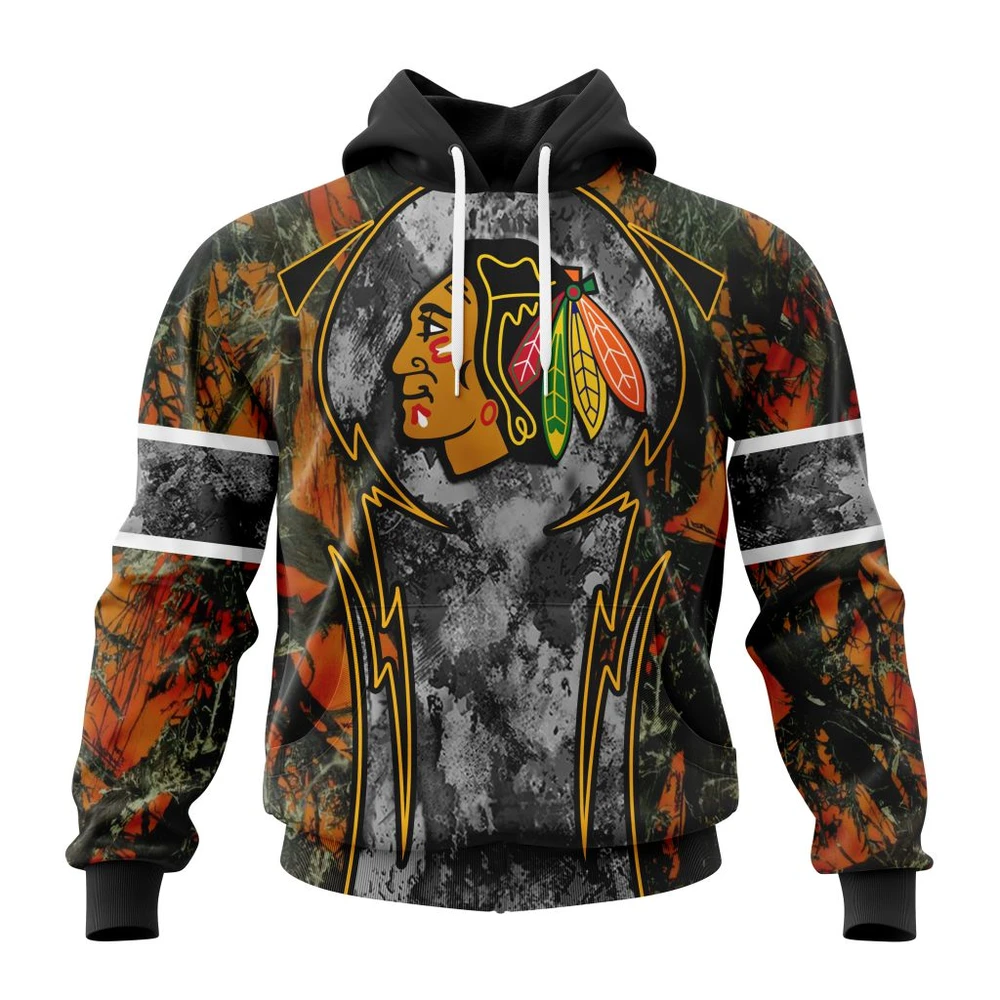 Hoodie NHL Chicago Blackhawks, Specialized Design Wih Camo Concepts For Hungting In Forest QTNHL080524A3658HD