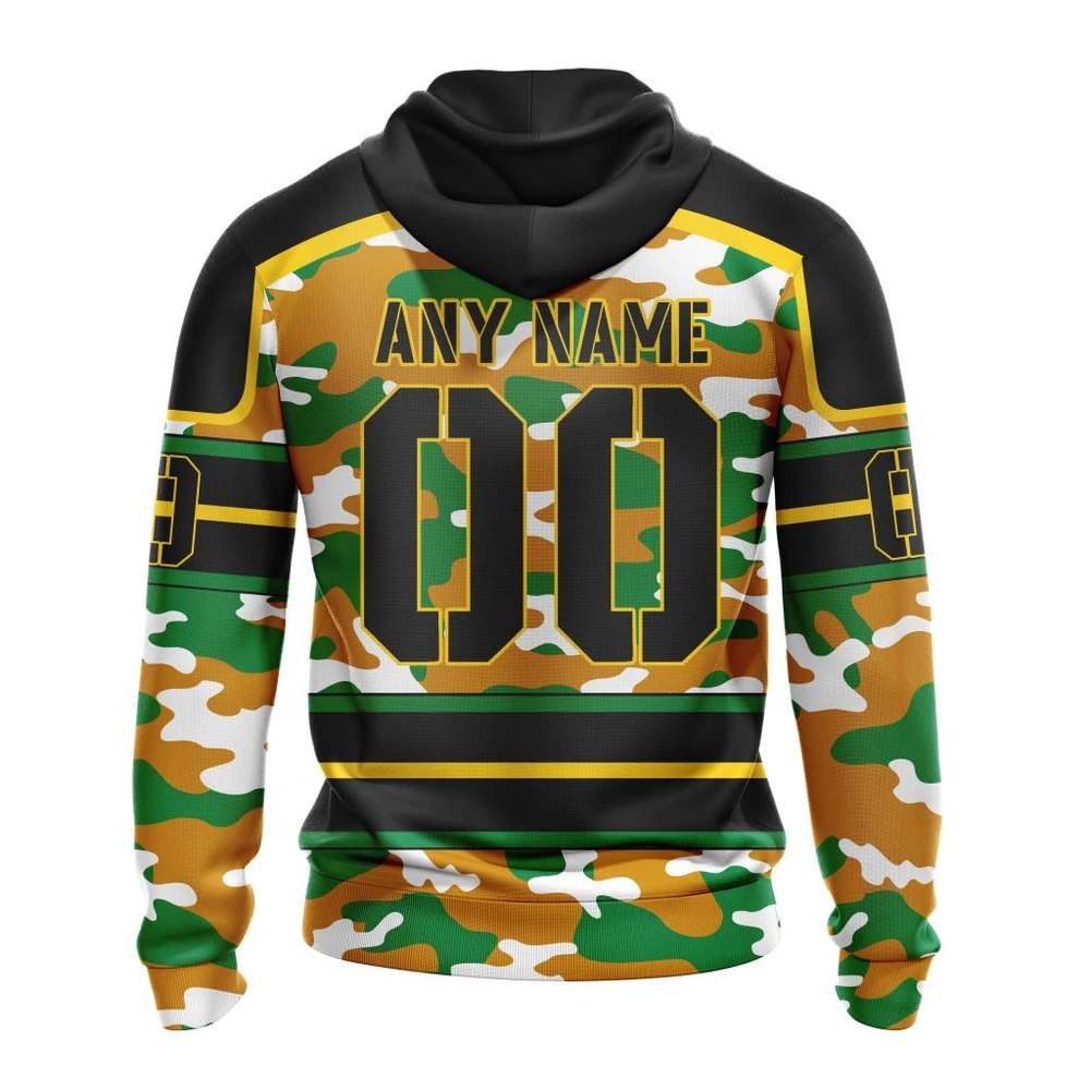 Hoodie NHL Chicago Blackhawks, Specialized Design Wih Camo Team Color And Military Force Logo QTNHL080524A3544HD - Image 2