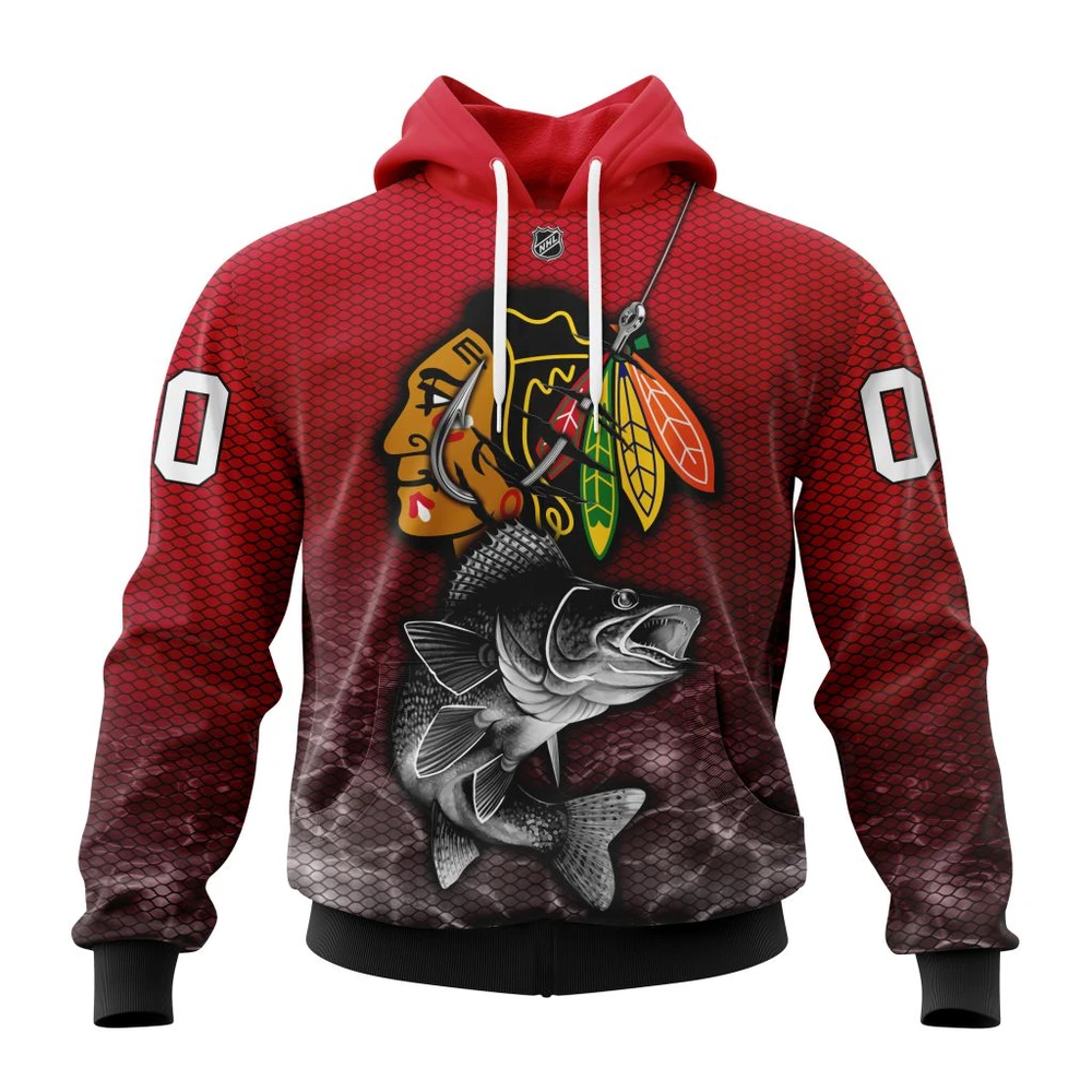 Hoodie NHL Chicago Blackhawks, Specialized Fishing Style St2201 QTNHL080524A4001HD