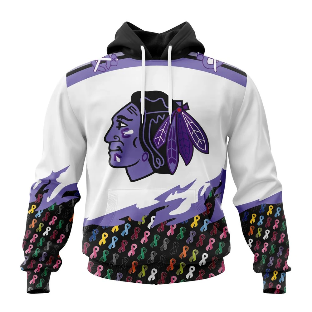 Hoodie NHL Chicago Blackhawks, Specialized Kits In October We Stand Together We Can Beat Cancer QTNHL080524A3424HD