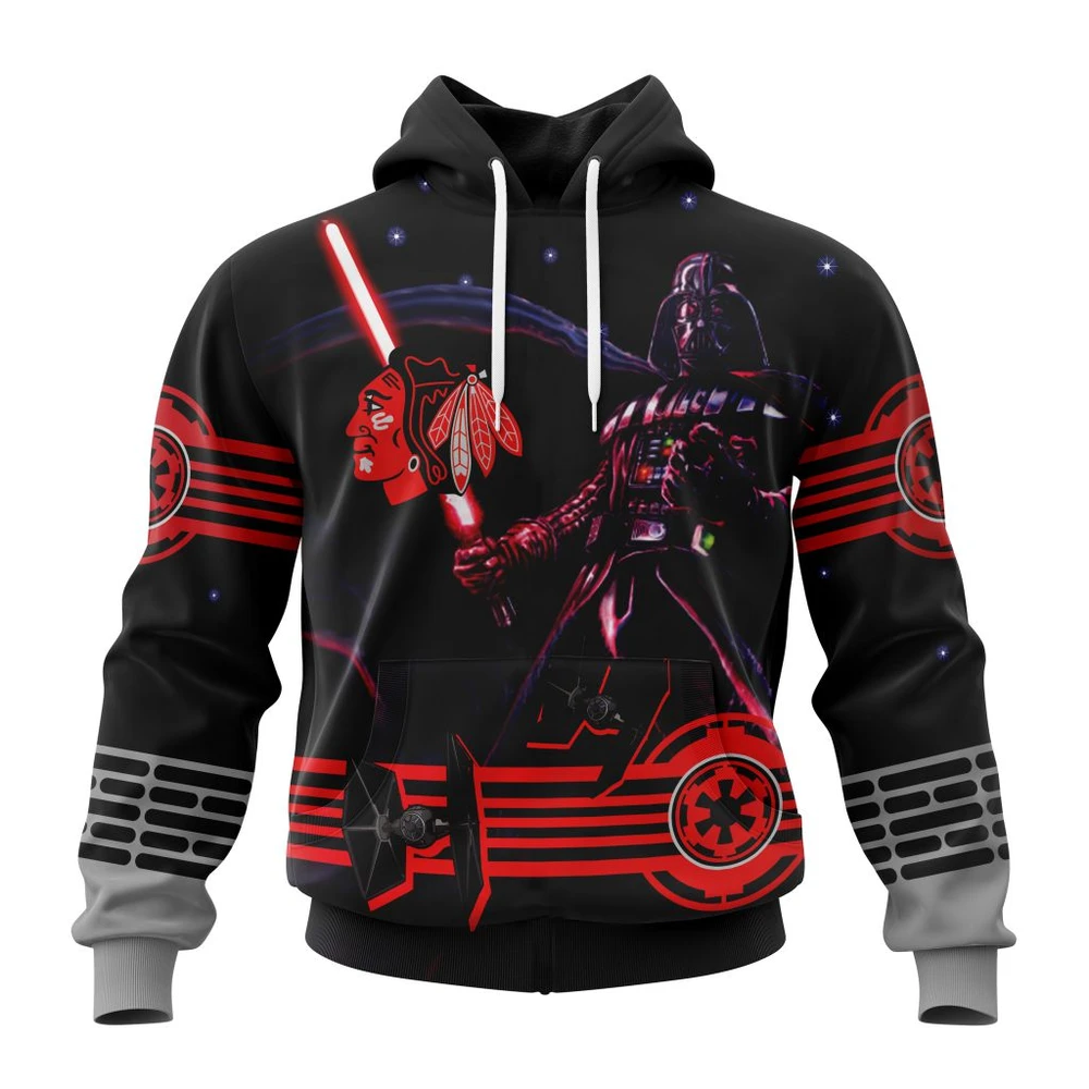 Hoodie NHL Chicago Blackhawks, Specialized Starwar Darth Vader Version Jersey QTNHL080524A364HD