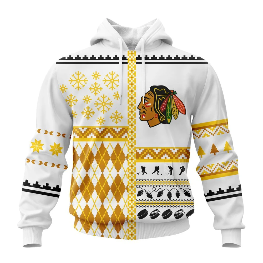 Hoodie NHL Chicago Blackhawks, Specialized Unisex Christmas Is Coming V01 QTNHL080524A2918HD