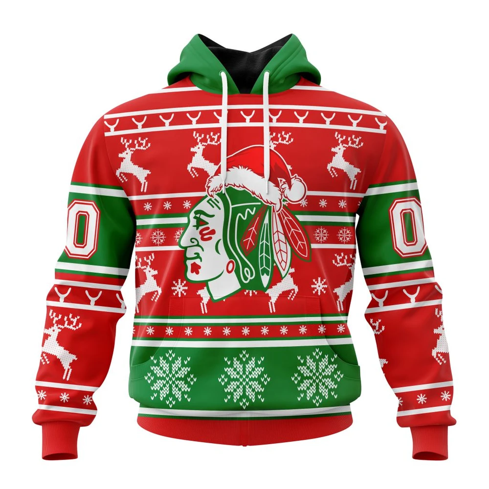 Hoodie NHL Chicago Blackhawks, Specialized Unisex Christmas Is Coming V02 QTNHL080524A2969HD