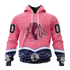 Hoodie NHL Chicago Blackhawks, Specialized Unisex For Hockey Fights Cancer QTNHL080524A2834HD