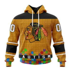 Hoodie NHL Chicago Blackhawks, Specialized Unisex Kits Hockey Fights Against Autism QTNHL080524A2668HD
