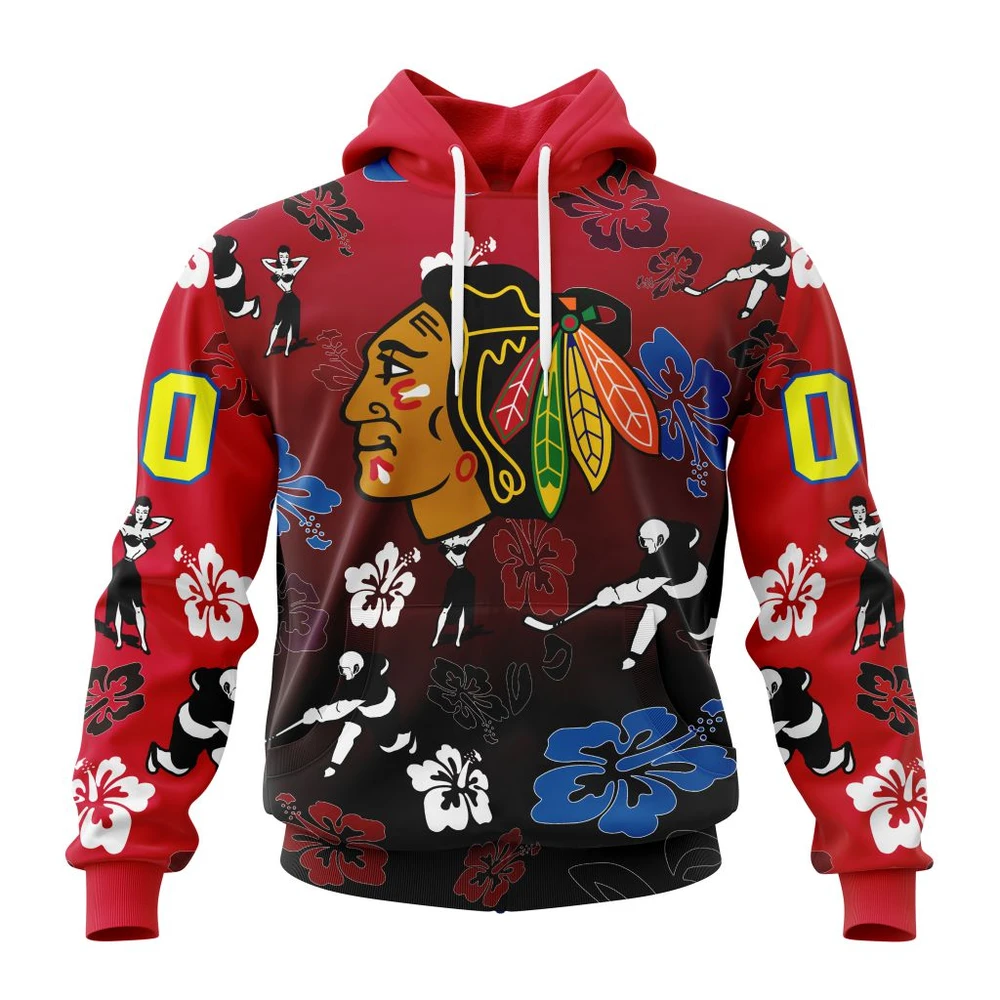Hoodie NHL Chicago Blackhawks X Hawaii Specialized Design For Hawaiia V0122 QTNHL080524A3803HD