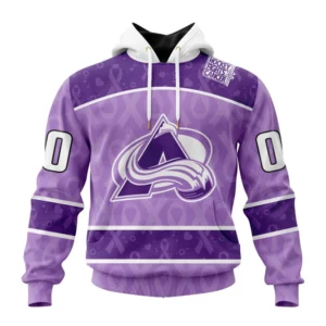 Hoodie NHL Colorado Avalanche New Lavender Hockey Fight Cancer St2301 QTNHL080524A1494HD