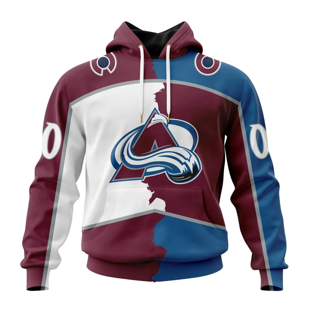 Hoodie NHL Colorado Avalanche Personalize Home Mix Away Kits QTNHL080524A61HD