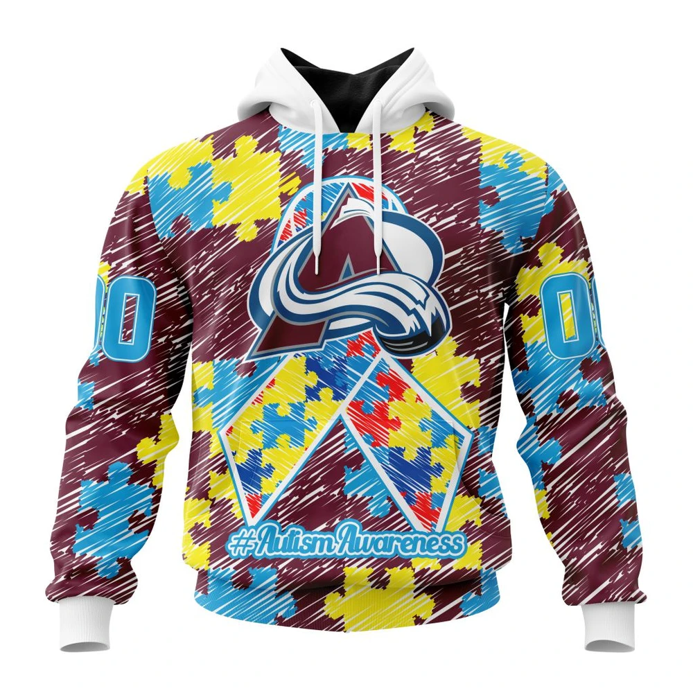 Hoodie NHL Colorado Avalanche Special Autism Awareness Design St2201 QTNHL080524A2486HD