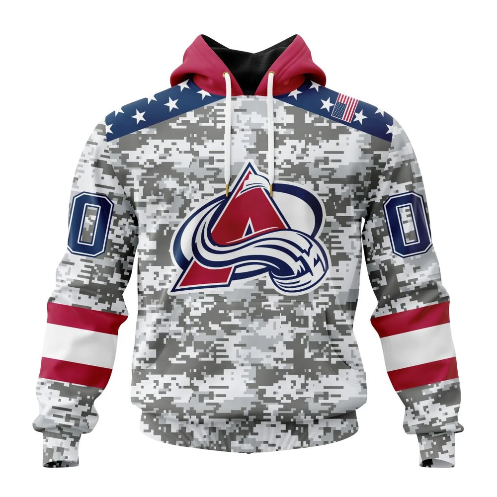 Hoodie NHL Colorado Avalanche Special Camo Design For Veterans Day St2301 QTNHL080524A1812HD
