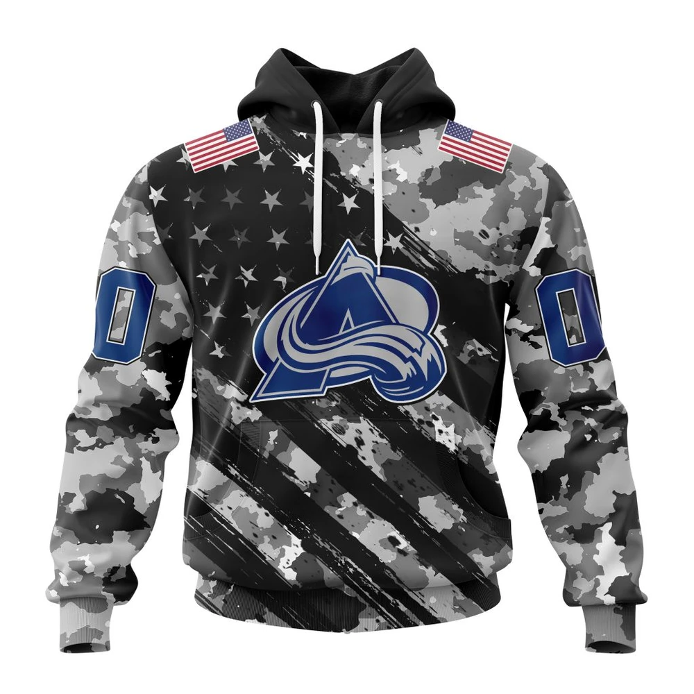 Hoodie NHL Colorado Avalanche Special Camo Military Design St2301 QTNHL080524A2186HD