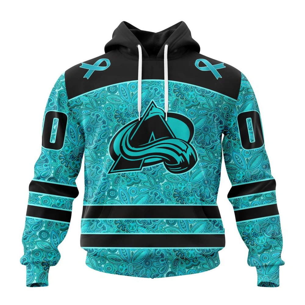 Hoodie NHL Colorado Avalanche Special Design Fight Ovarian Cancer St2201 QTNHL080524A2430HD