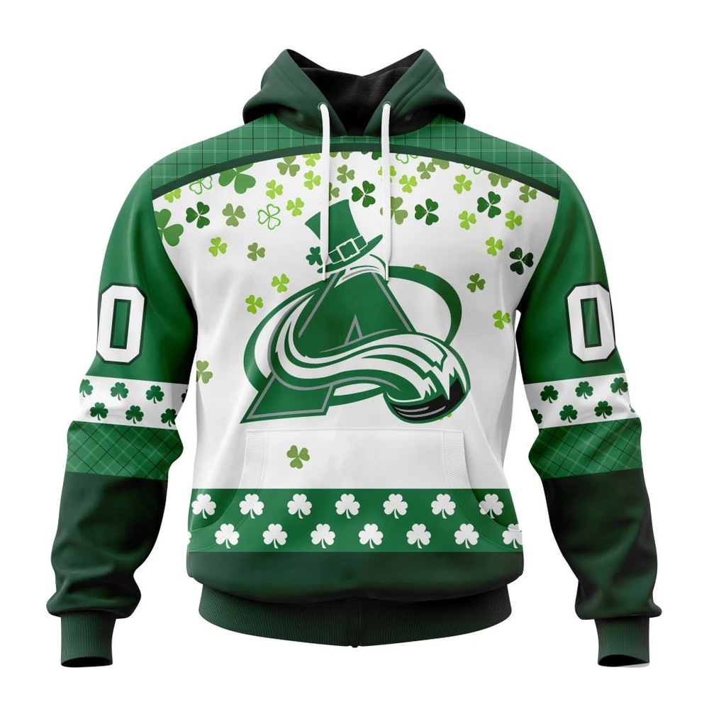 Hoodie NHL Colorado Avalanche Special Design For St. Patrick Day St2401 QTNHL080524A1257HD